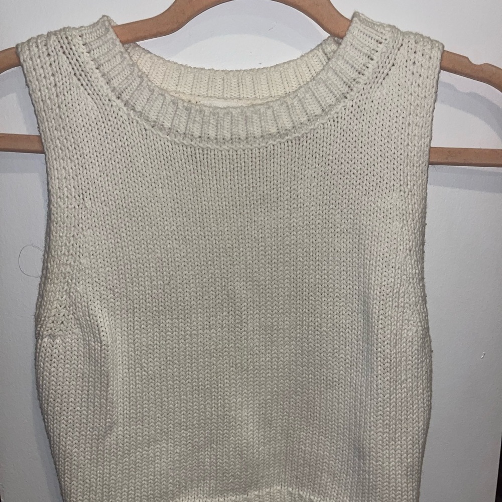 Le Lis Cream Crew Neck Sweater Vest
